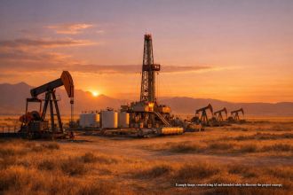 Oil production facility in Central Asia